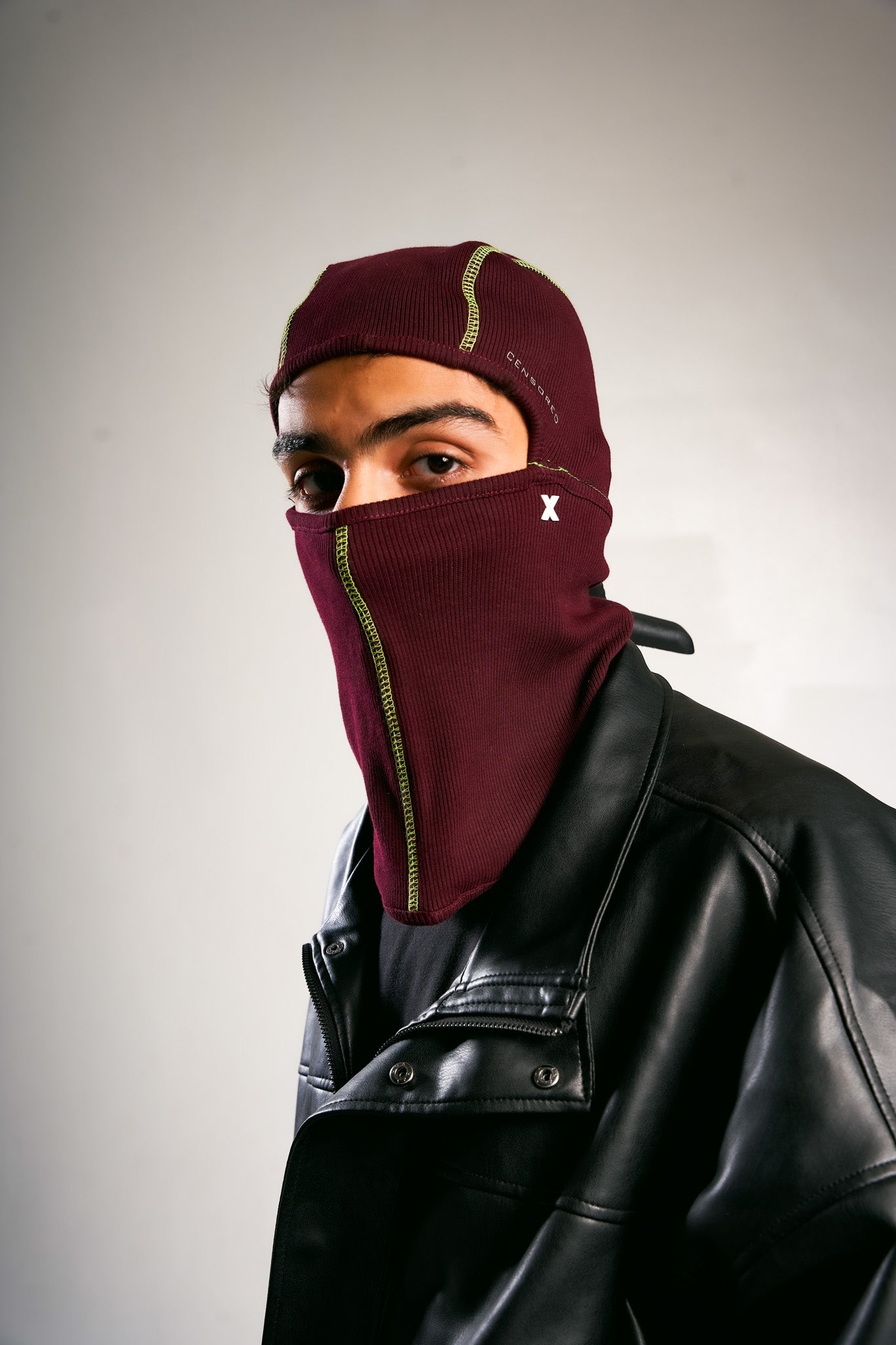 Burgundy ski mask