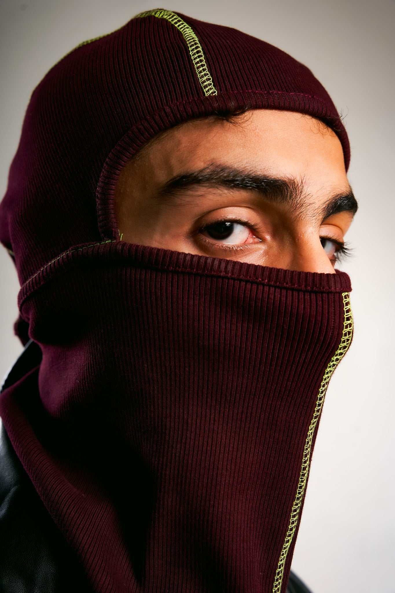 Burgundy ski mask