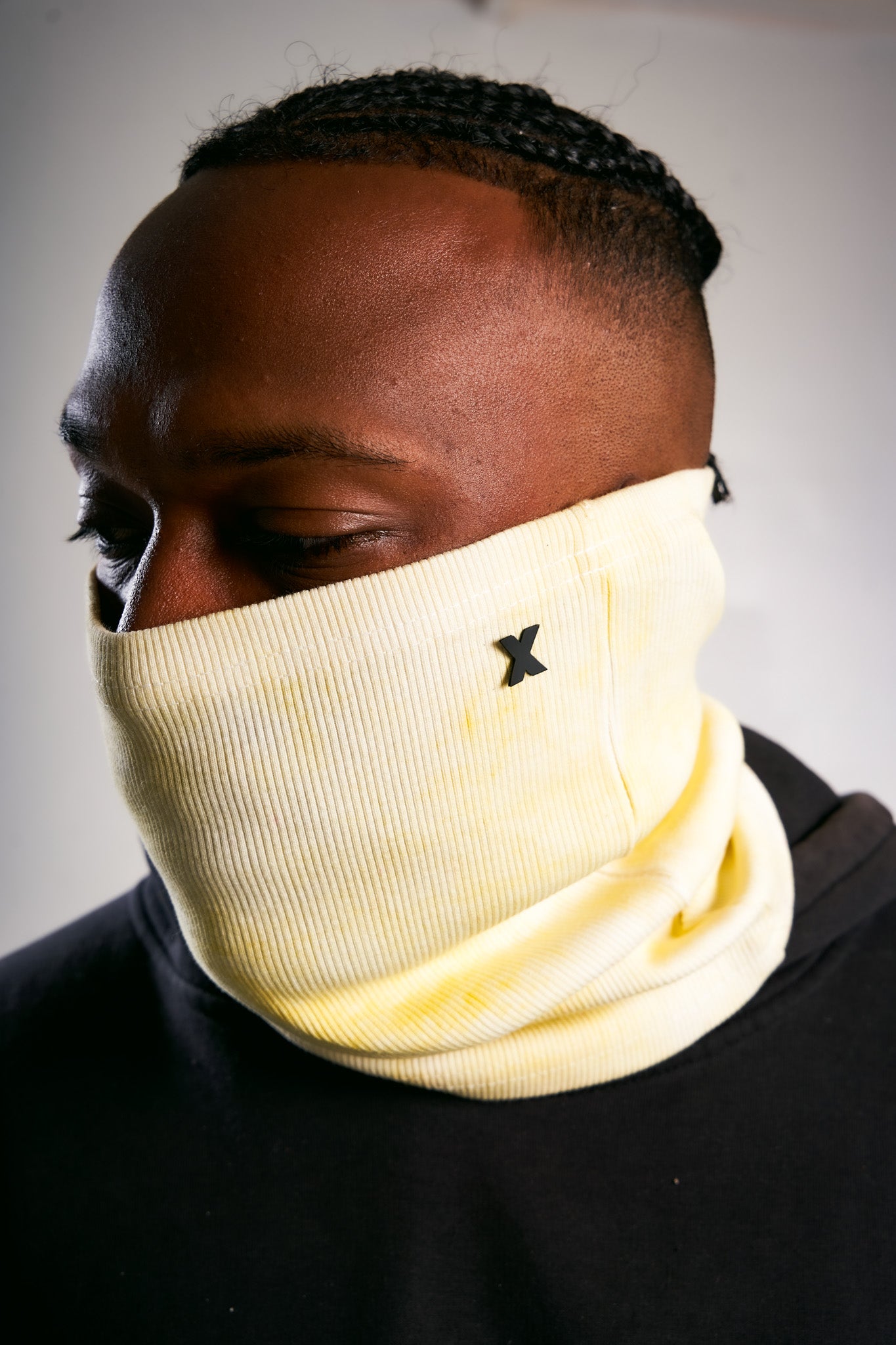 yellow tie dye coma mask