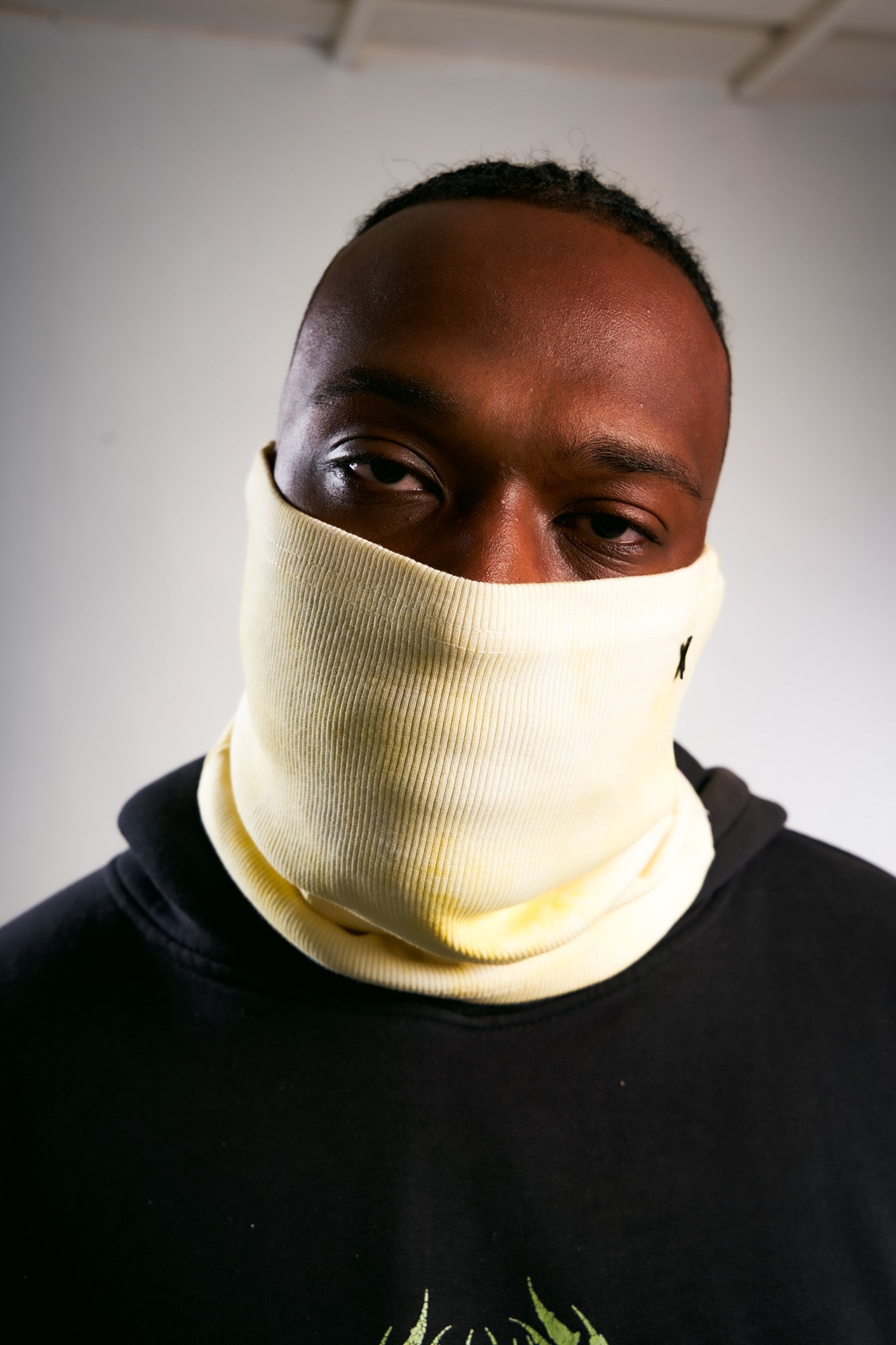 yellow tie dye coma mask