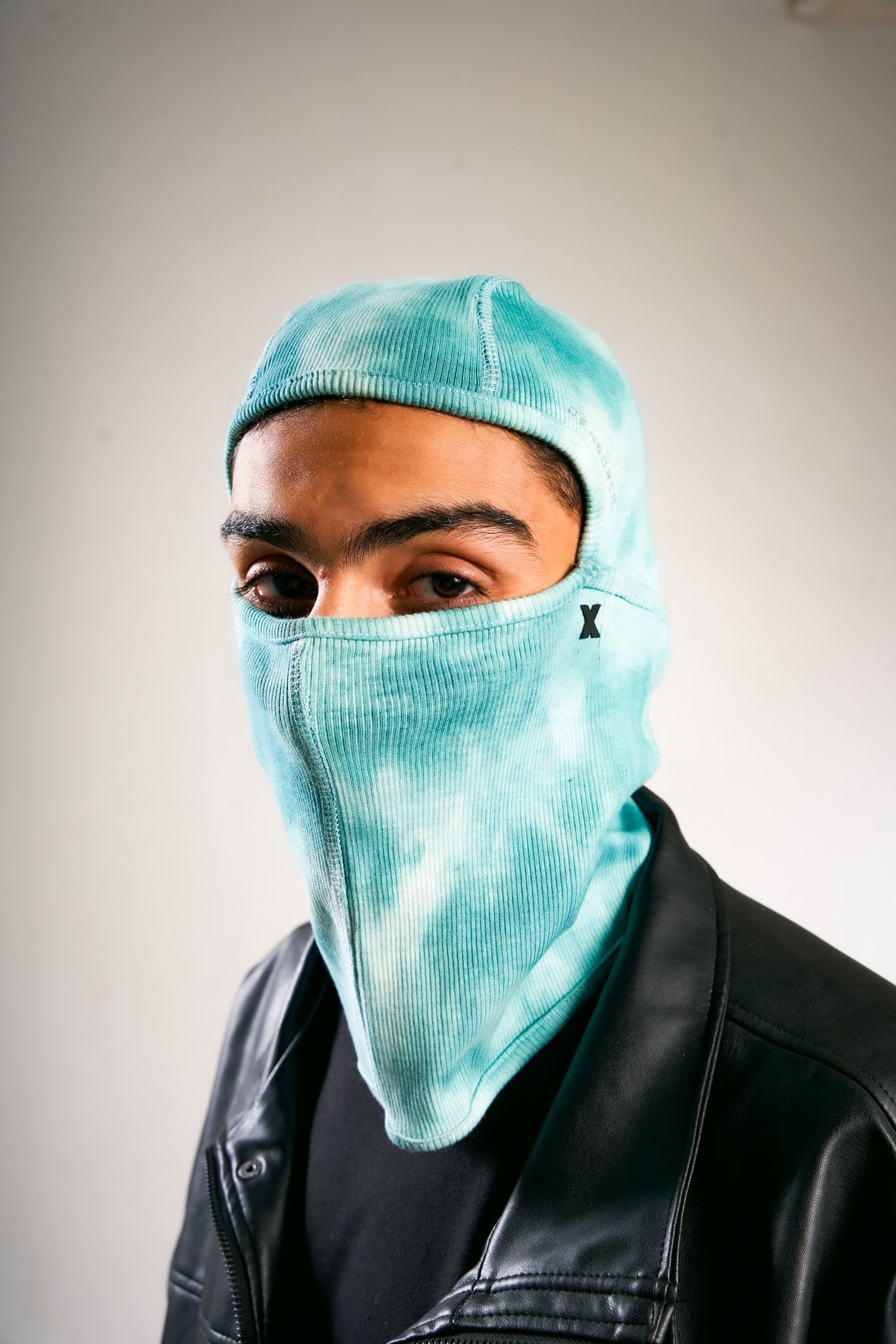 green tie dye ski mask