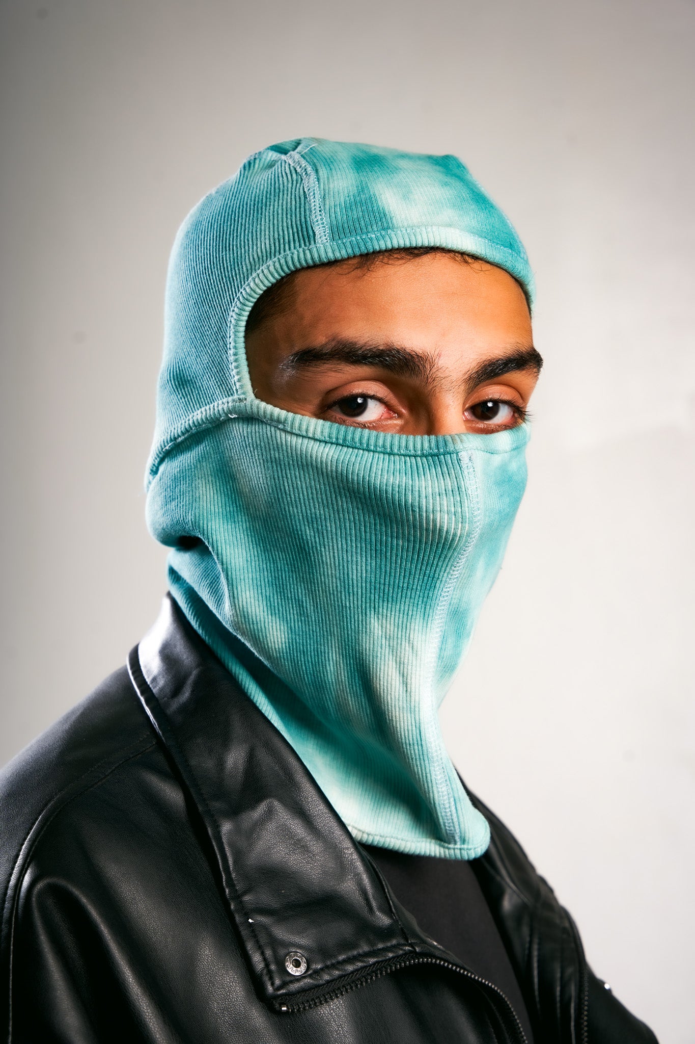 green tie dye ski mask