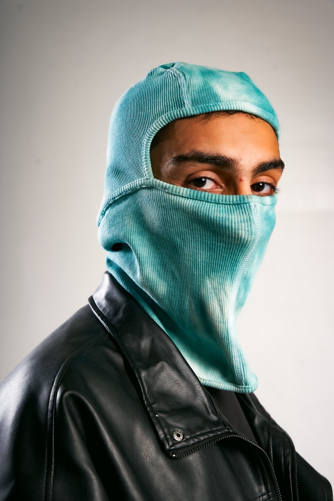 green tie dye ski mask