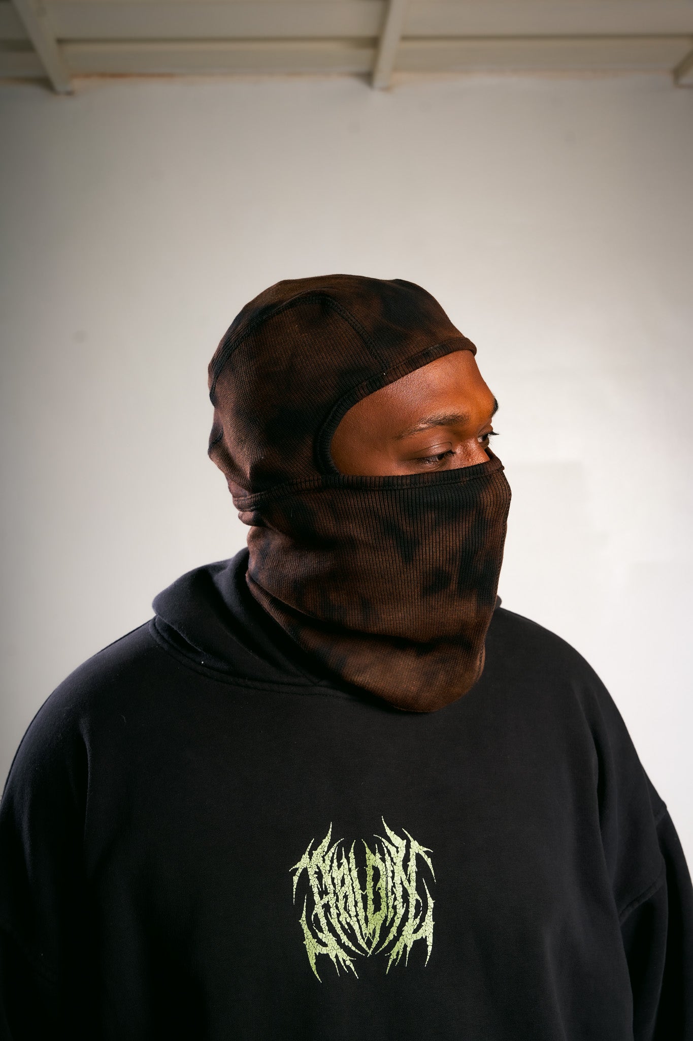 black bleached ski mask