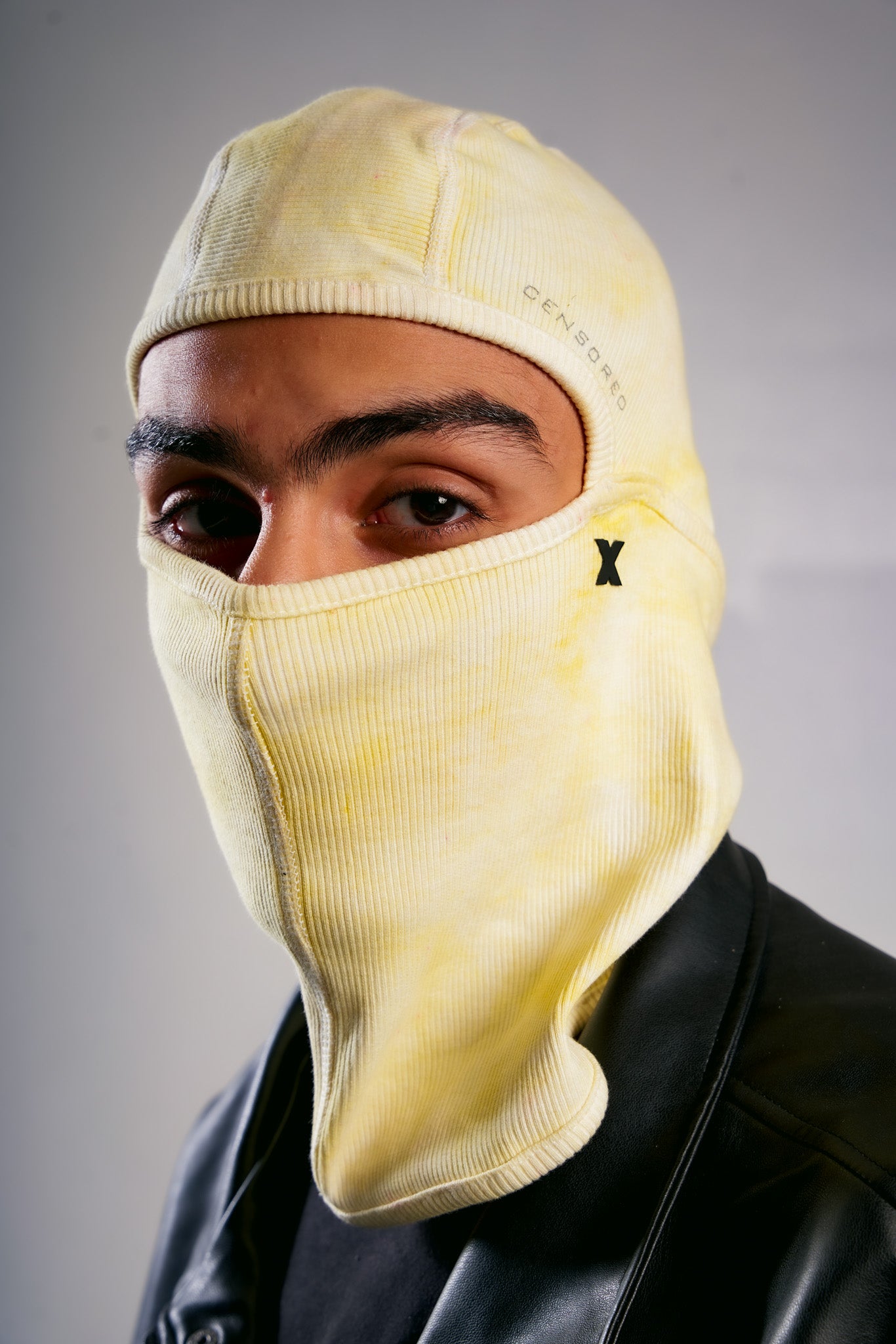 yellow tie dye ski mask