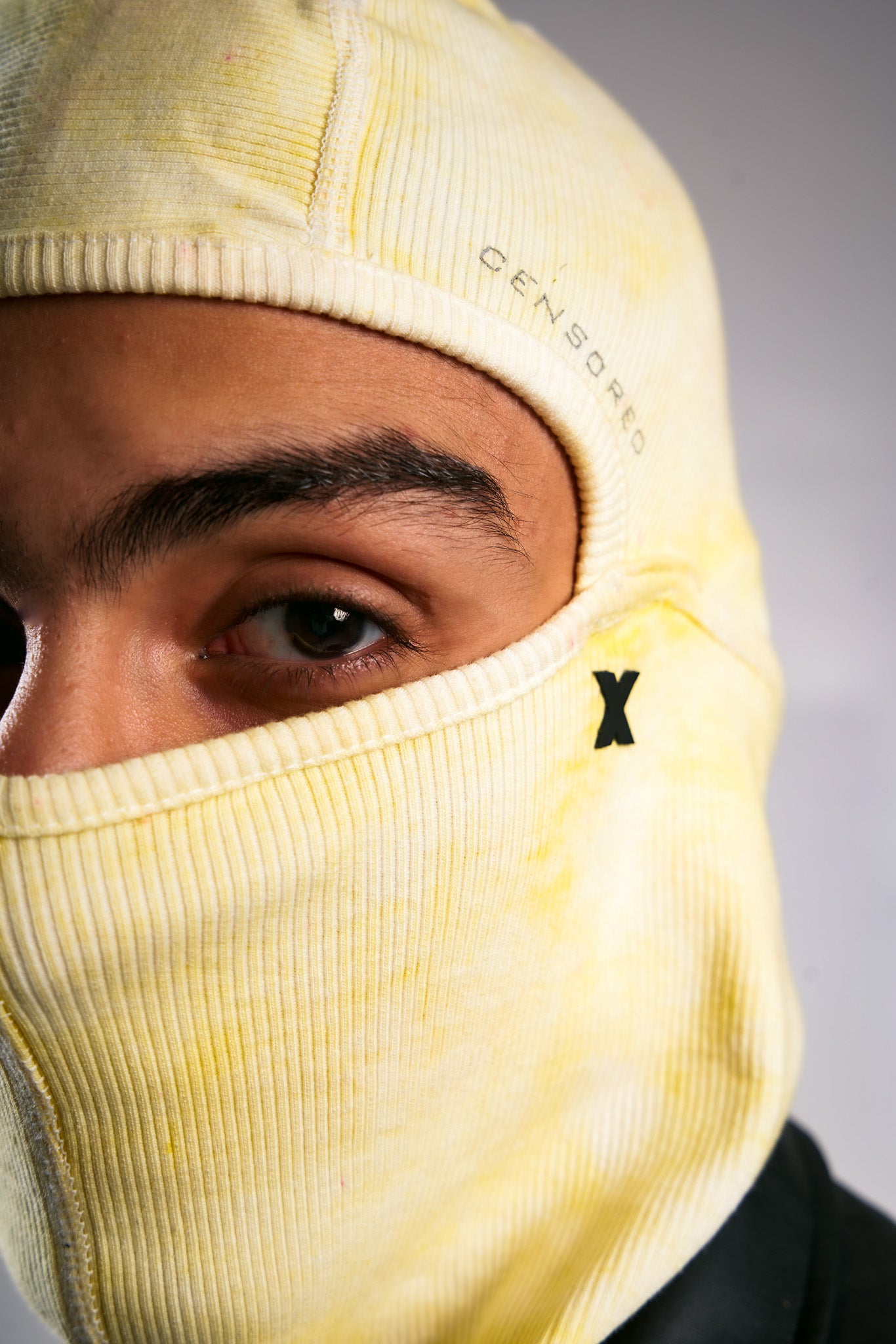 yellow tie dye ski mask